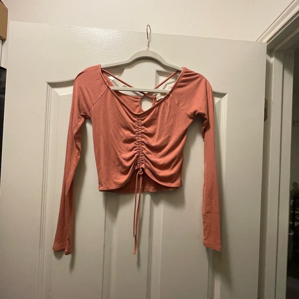 Madden Girl Coral Ruched Crop Top